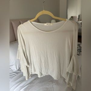 Ruffled white blouse